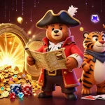 Experience thrilling Mix Parlay Dewacash action with treasure-themed casino elements and vibrant characters.