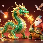 kk55 captures the thrill of online gambling with vibrant casino characters and vivid treasures.
