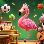 Spin and win slots online with vibrant casino scene featuring immersive characters and elements.