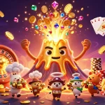 Experience BAYITOTO Situs Toto Togel Terpopuler dengan Layanan Terpercaya with golden treasures and interactive casino elements.