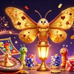 Experience the vibrant slot gacor maxwin scene with golden coins, casino games, and dazzling effects.