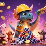 Experience the excitement of spaceman88 with a colorful 3D casino-themed illustration inviting gamblers to explore winning opportunities.
