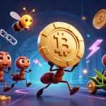 7MCN showcases a cartoon thief team expertly navigating a heist with poker chips amid dynamic casino elements.