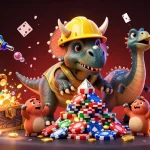 Gamer aktif merayakan kemenangan di situs slot gacor dengan koin emas dan simbol keberuntungan.