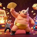 Experience depo 10k thrills with a whimsical scene of beetles enjoying a spectacular jackpot celebration.
