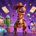 Permainan slot online dengan karakter kartun dinosaur cowboy yang seru, dan elemen jackpot yang menggoda.