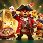 Win big at ssbet77 with an exciting casino adventure featuring a bear pirate and tiger treasure hunter.
