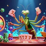 Experience the excitement of situs slot with vibrant characters and dynamic game elements in a lively online casino scene.