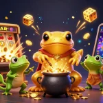 Permainan Ludo menarik di dewataslot888 terpercaya dengan karakter alkemis emas dan elemen kasino menyenangkan.